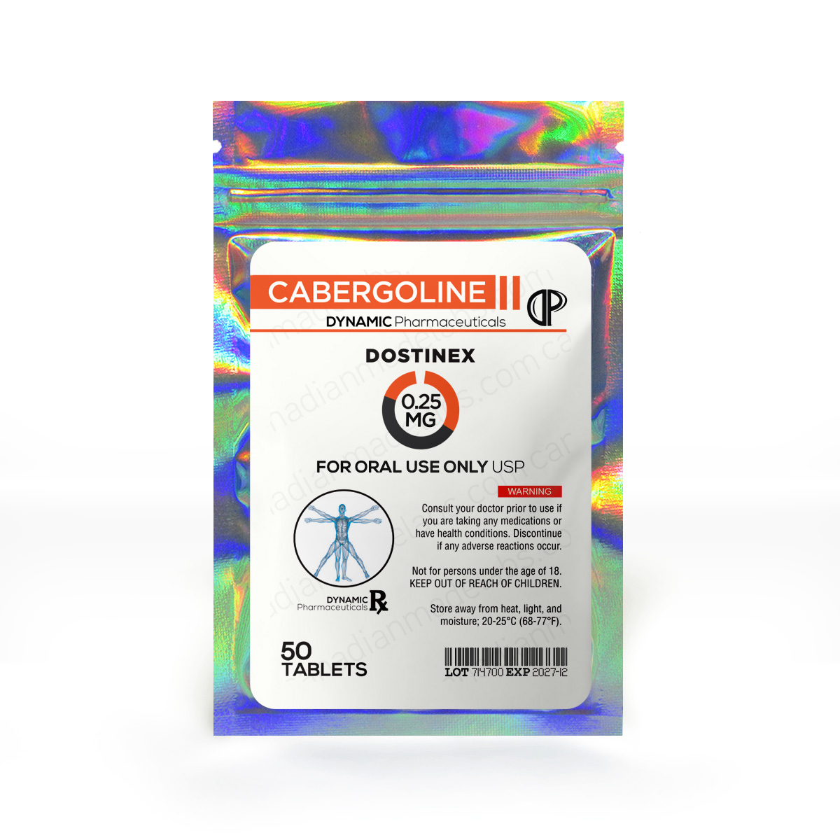 Cabergoline 0.25MG 50 Tablets