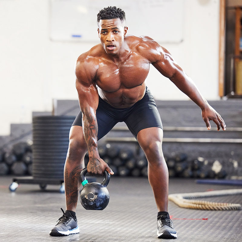 Black male working out