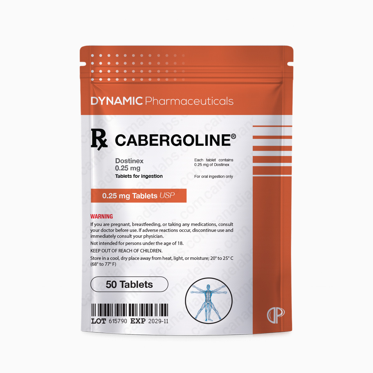 Cabergoline (0.25mg) (50 Tablets)
